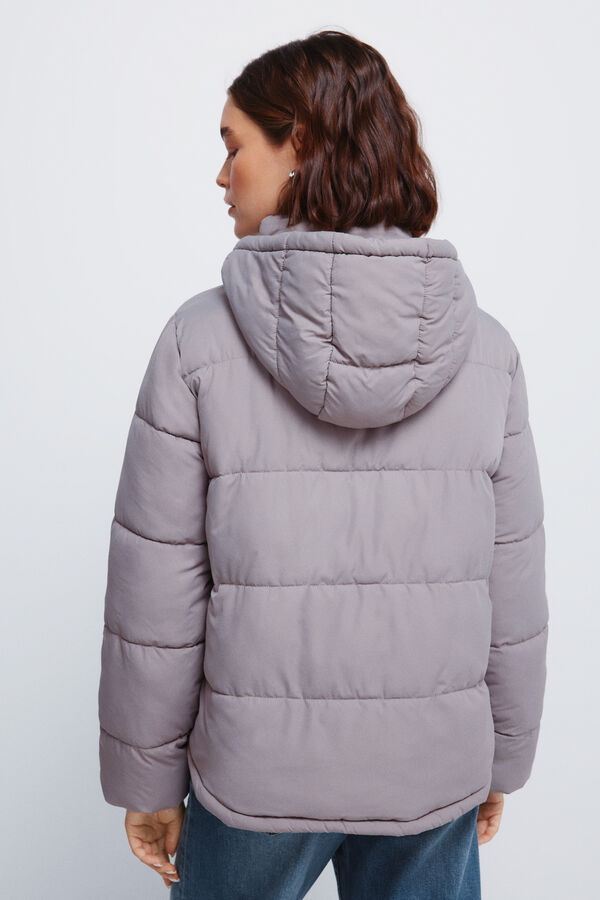 Springfield Puffer jacket with recycled polyester hood beige