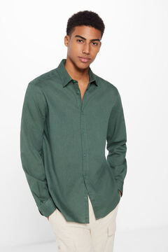 Springfield Colour linen shirt green