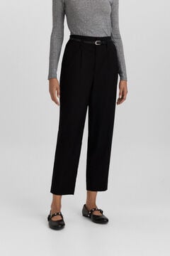 Springfield Pantalon tailored ceinture