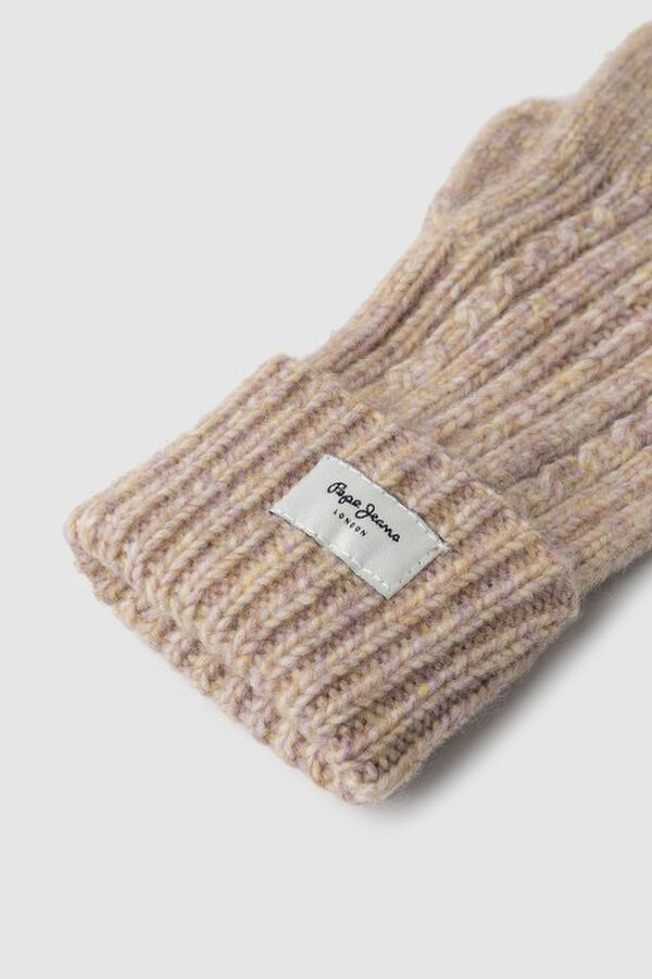 Pepe Jeans Guantes de punto de espiga rosa