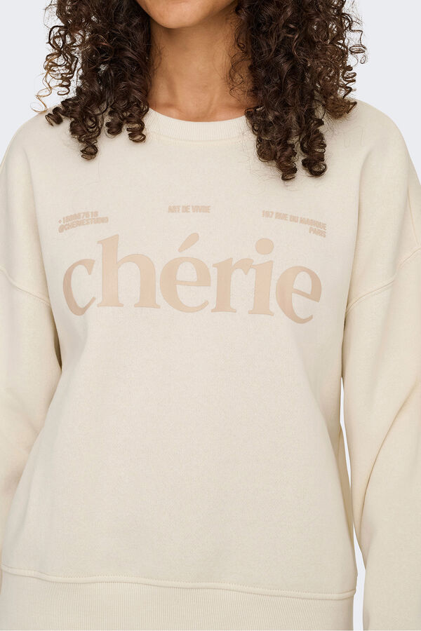 Only Sudadera detalle texto beige