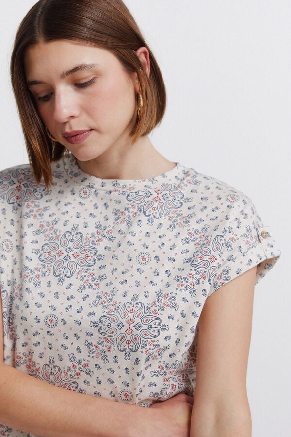 Springfield Folded sleeve T-shirt brown