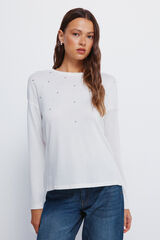 Springfield Positioned studded T-shirt white