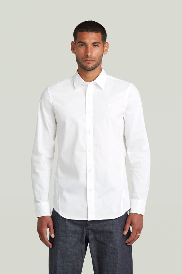 G-STAR Camisa de manga comprida e corte ajustado branco