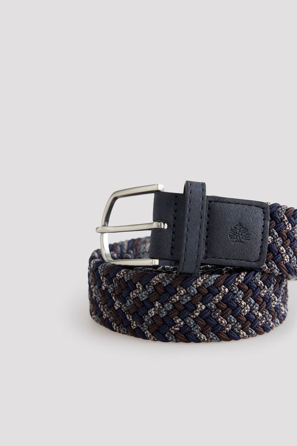 Springfield Multicoloured braided belt blue