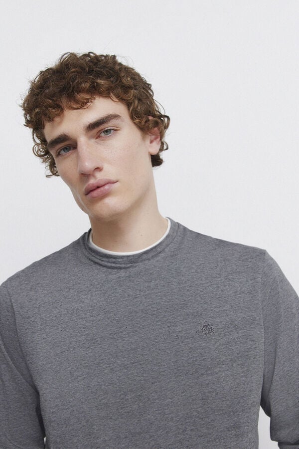 Springfield long sleeve T-shirt with double micro-stripe black