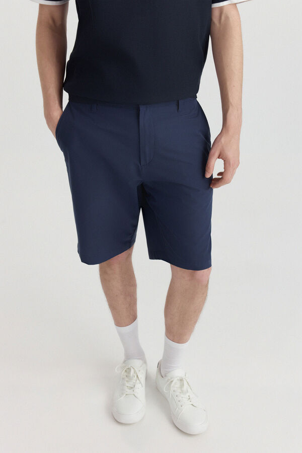 Springfield Wide & relaxed fit technical Bermuda shorts blue