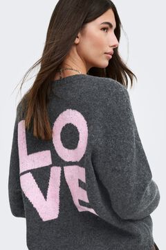 Only Casaco de malha detalhe LOVE cinzento