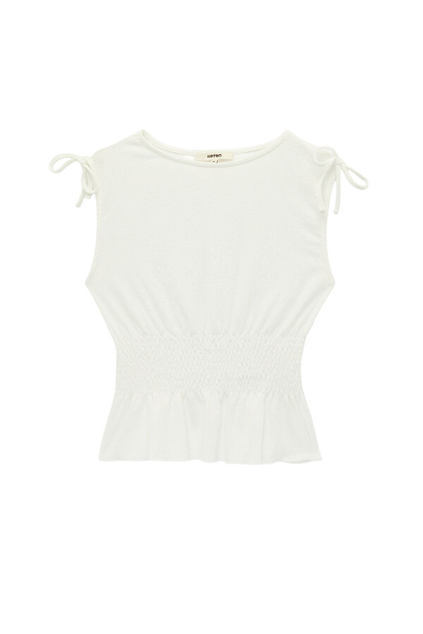 Koton Top sin mangas lazo beige