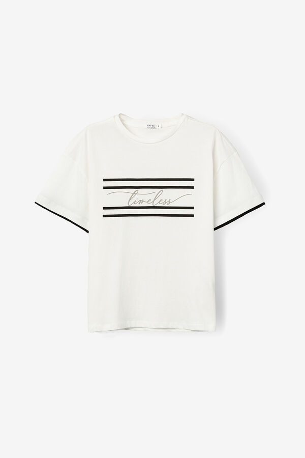 Tiffosi Basic printed T-shirt beige
