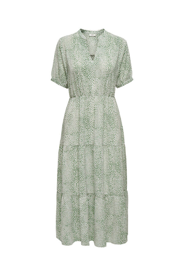 Springfield Langes Kleid mit Print grün