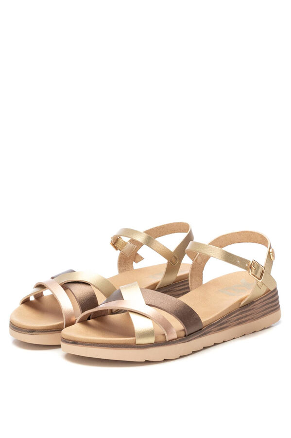 XTI Intertwined strap wedge sandal printed