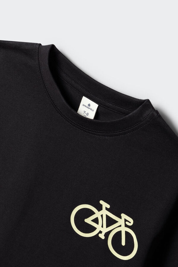 Springfield Kids Boy's boxy short sleeve T-shirt black