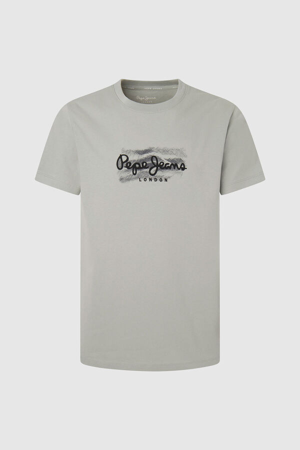 Springfield T-shirt Slim com Logo Estampado cinza