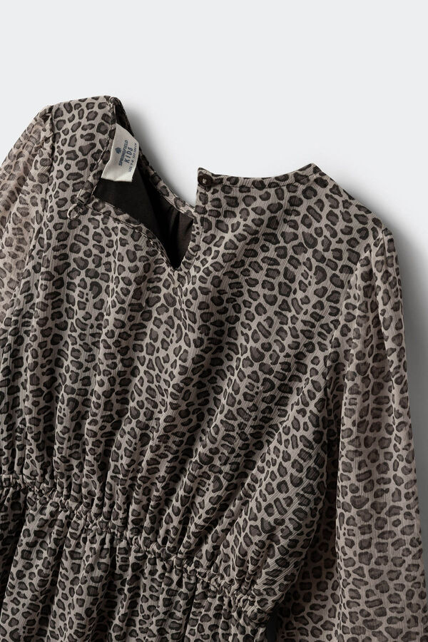 Springfield Kids Vestido estampado animal para meninas castanho