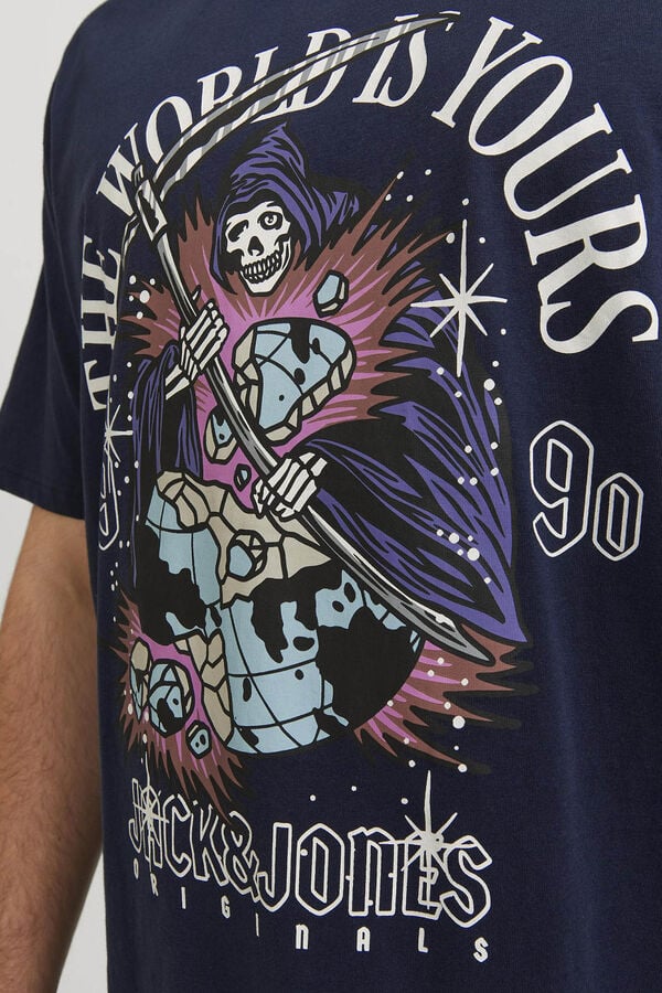Springfield PLUS Short-sleeved printed T-shirt navy