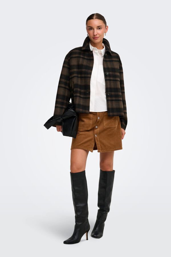 JDY Short cloth coat mink
