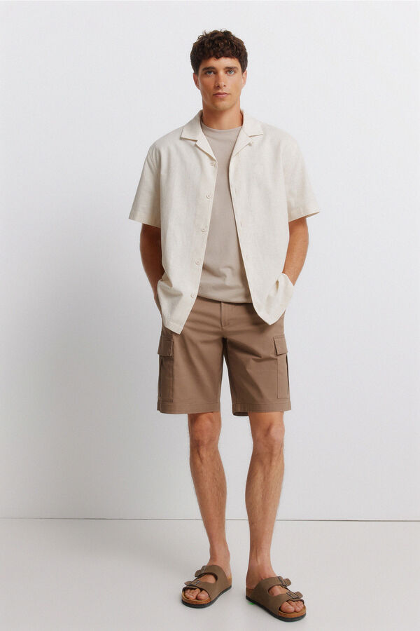 Springfield Linen short sleeve shirt grey