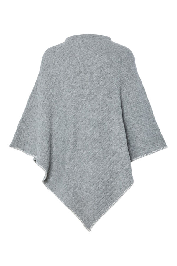 Pieces Basic poncho with contrast stitching gris