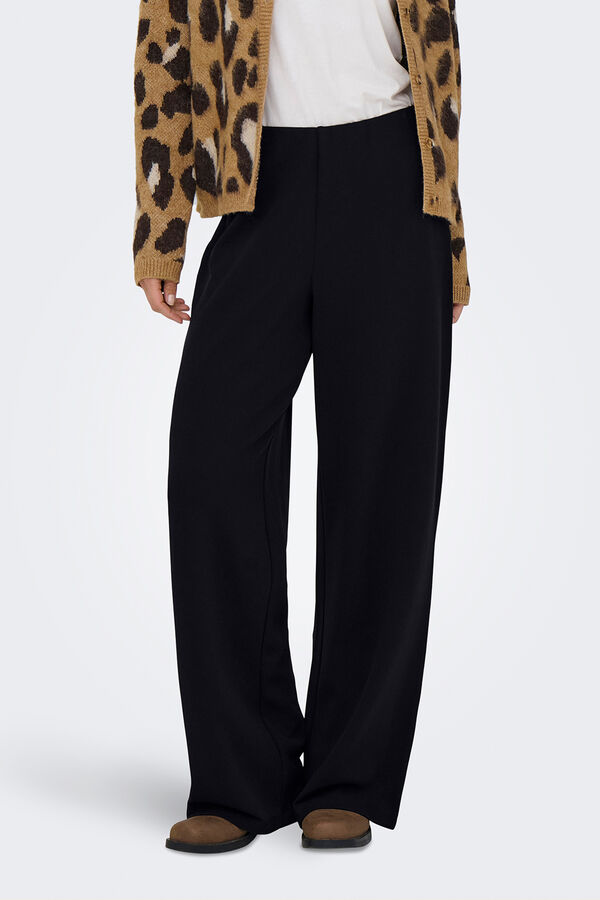 JDY Wide-leg long trouser Crna