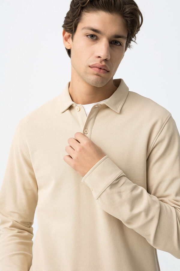 Tiffosi long sleeve polo shirt grey