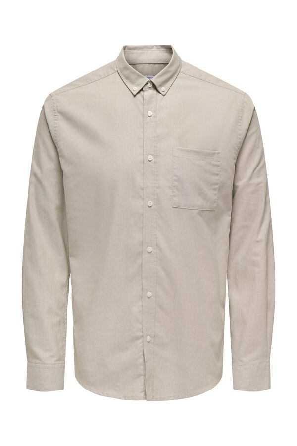 Only & Sons Camisa manga larga gris
