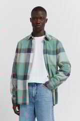 Springfield Cotton lightweight plaid shirt green