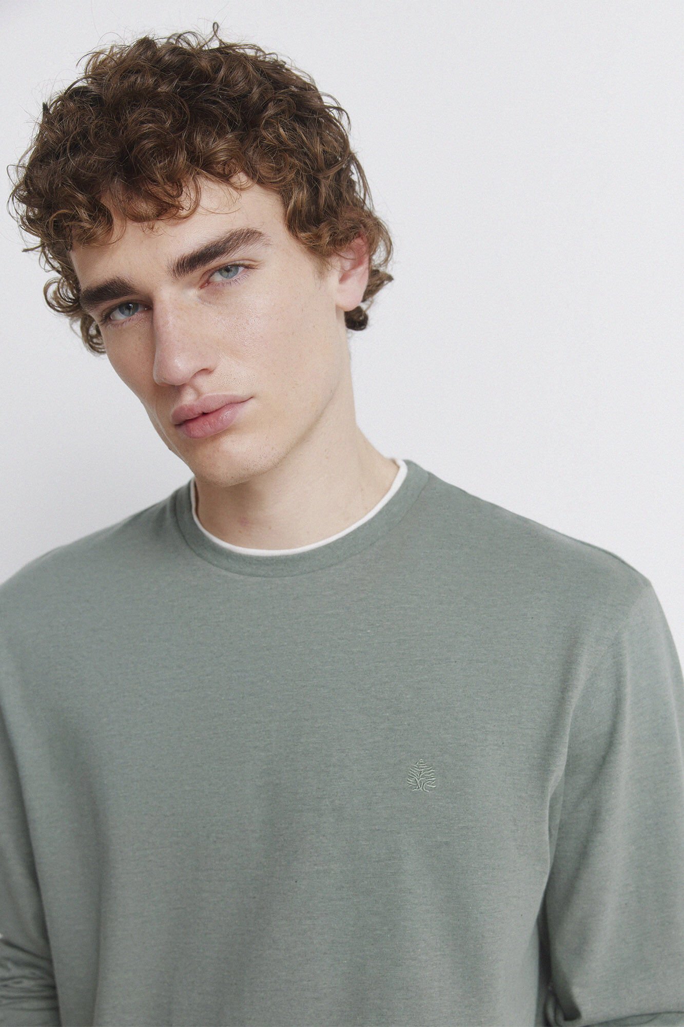 Springfield long sleeve T-shirt with double melange effect