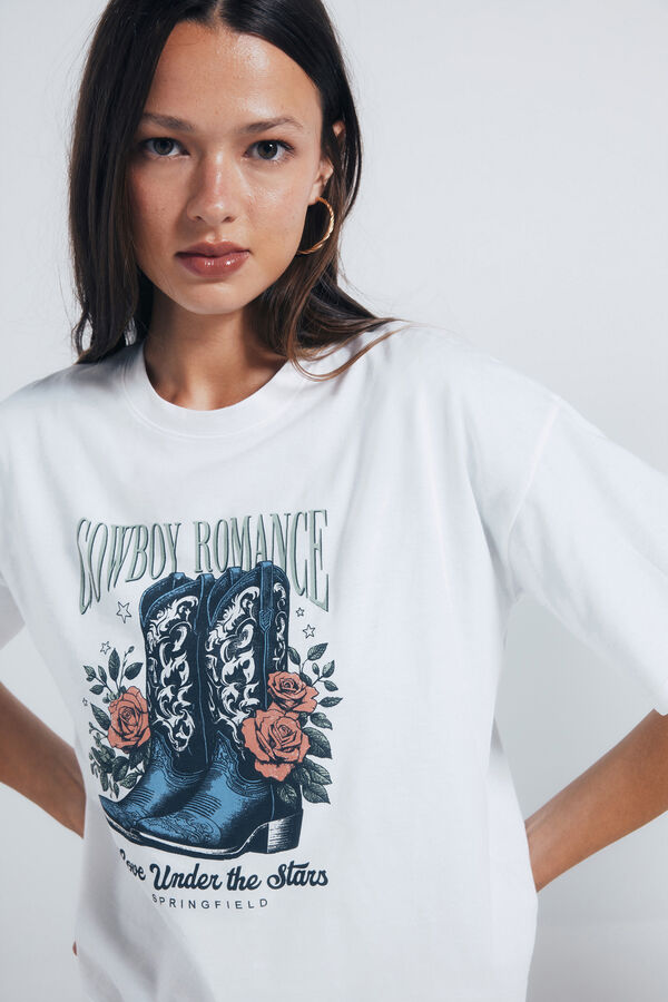 Springfield Western graphic t-shirt nude