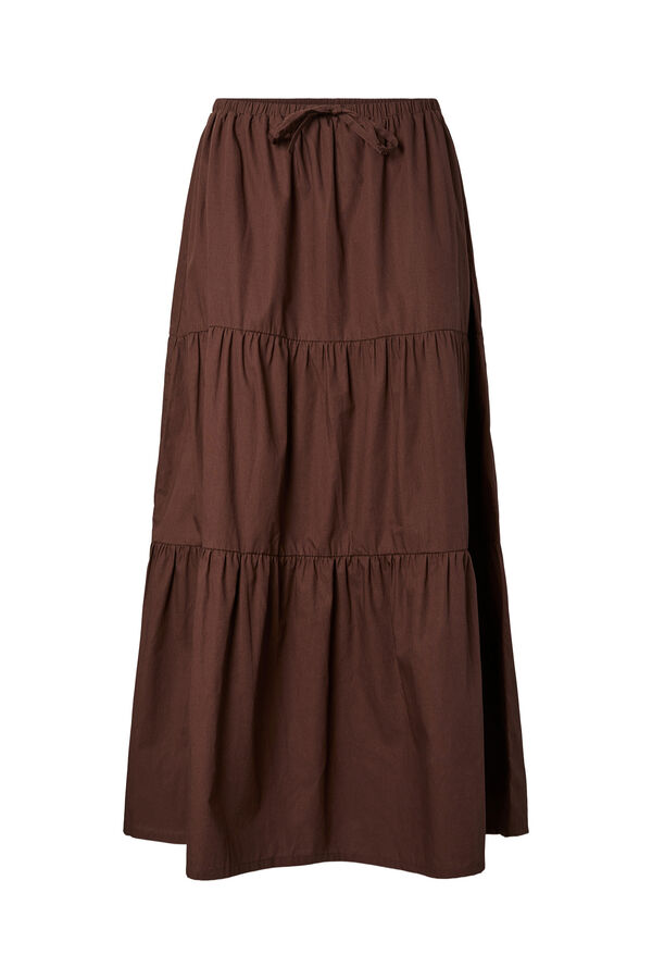 Pieces Panelled long skirt red