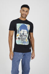 Brave Soul T-shirt caveira de manga curta preto