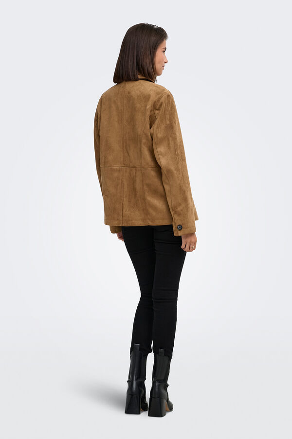 JDY Suede jacket nude