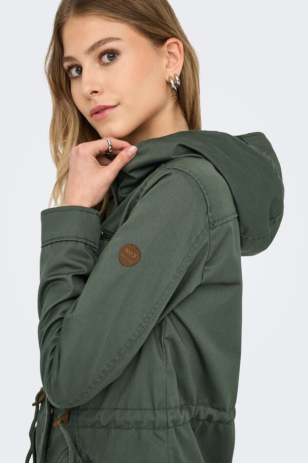 Only Short hooded parka grey