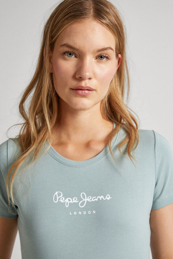 Springfield Women's essential Pepe Jeans T-shirt. petrol