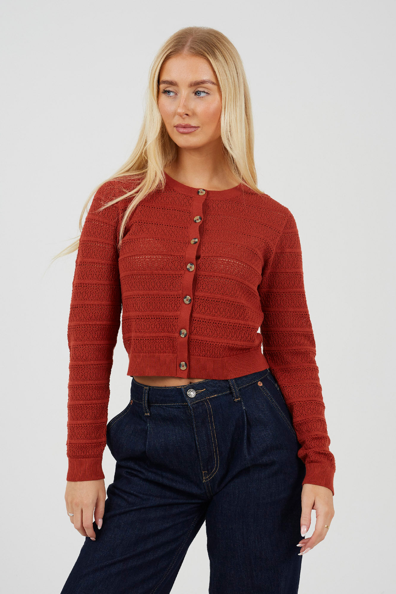 Brave Soul Chaqueta de punto troquelado