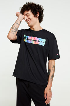 Springfield short-sleeved T-shirt with multicoloured logo schwarz