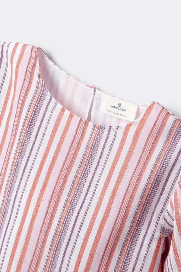 Springfield Kids Lureks prugasta bluza kratkih rukava za devojčice Ljubičasta