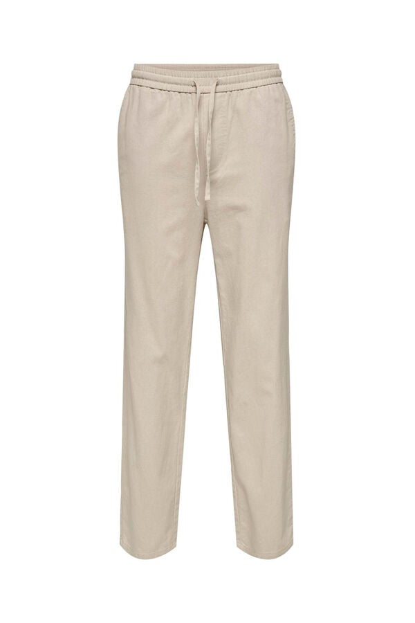 Only & Sons Pantal&oacute;n largo lino gris