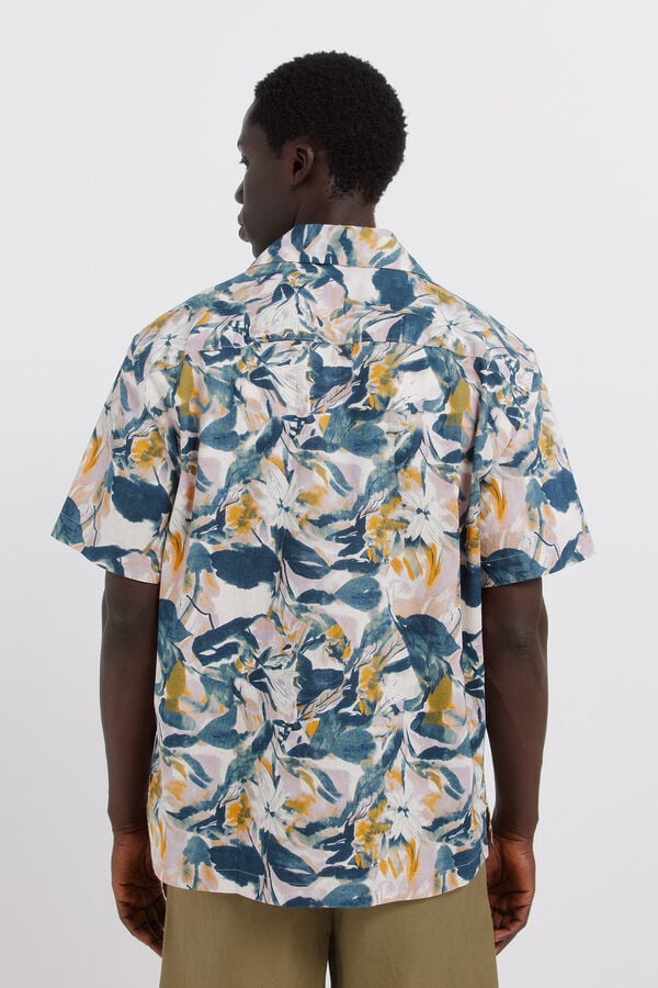 Springfield Linen short sleeve shirt blue