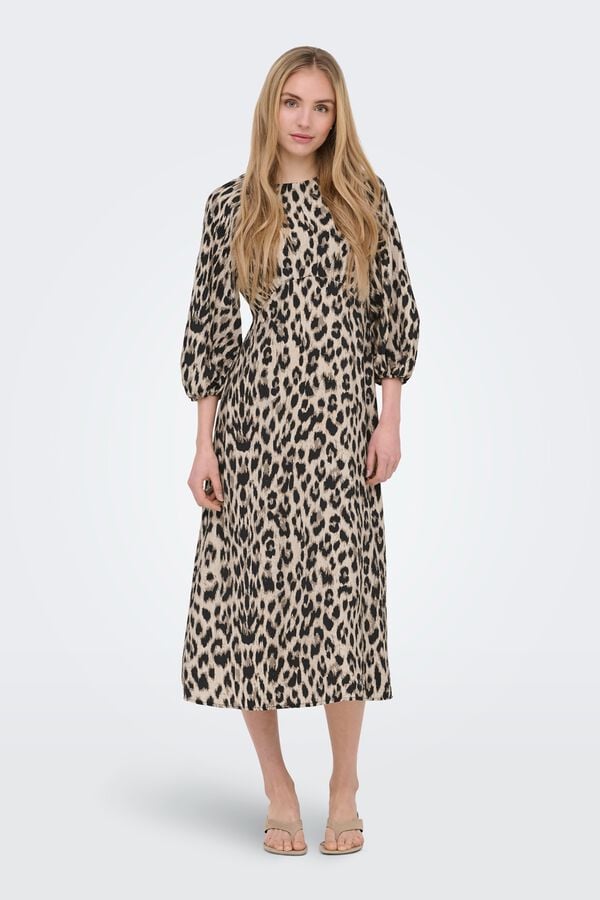 Only Vestido midi de lunares estampado