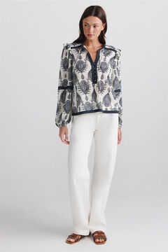 Springfield Printed ruffle blouse