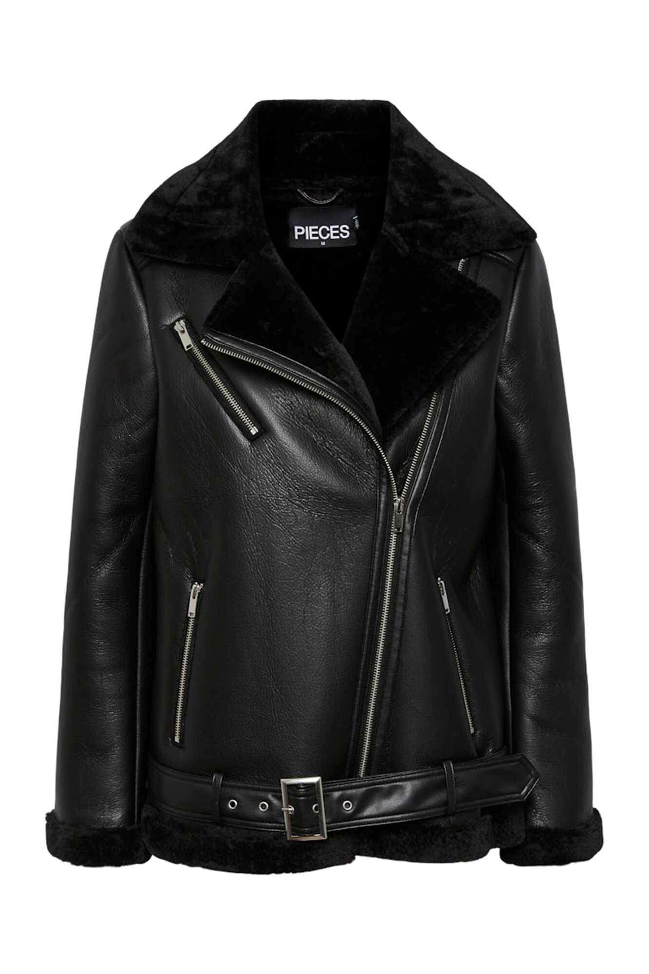 Pieces Chaqueta aviador polipiel borrego