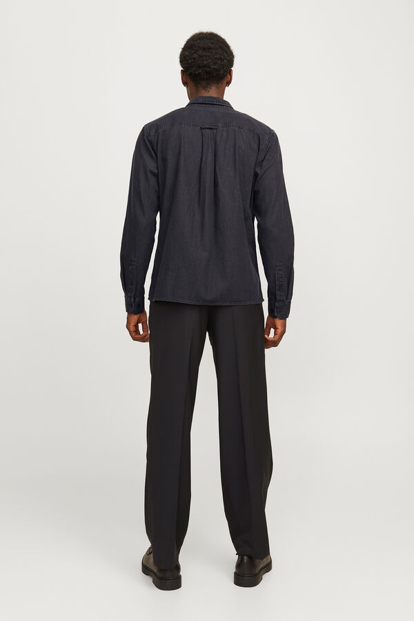 Jack & Jones Camisa estilo sarga negro