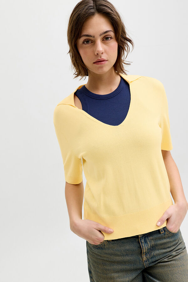 Jack & Jones Polo punto manga corta regular amarillo