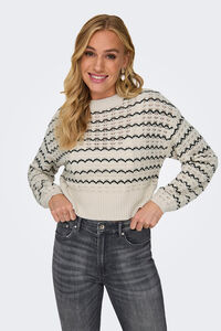 Only Kurzer Rippstrickpullover