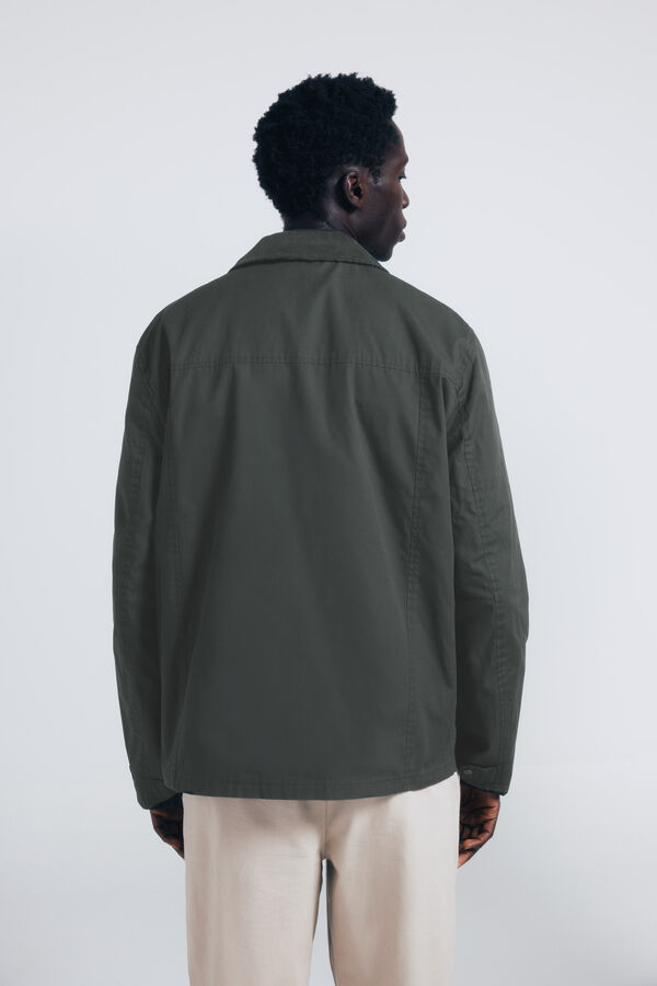 Springfield Parka curta de gola veludo Caqui escuro