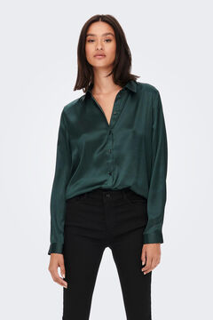 Springfield Long sleeve satin-finish blouse green