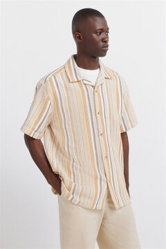 Springfield Camisa de manga curta r&uacute;stica &agrave;s riscas