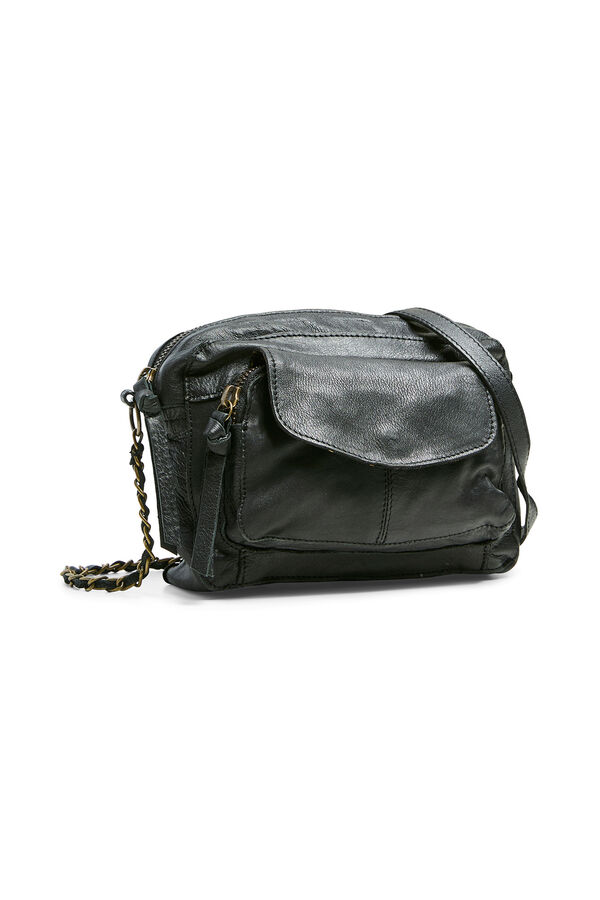 Pieces Crossbody bag in 100% leather black