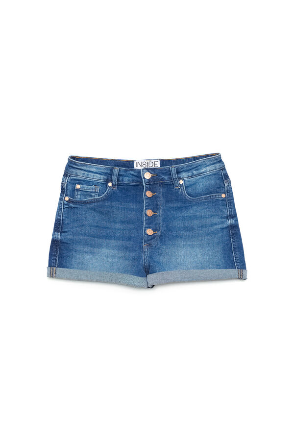 Springfield Denim-Shorts High Rise Slim azulado